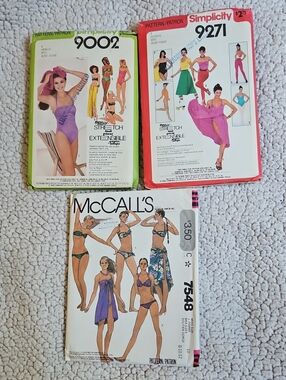 Simplicity And McCall's Swimwear / Active Wear Sewing Patterns - Used